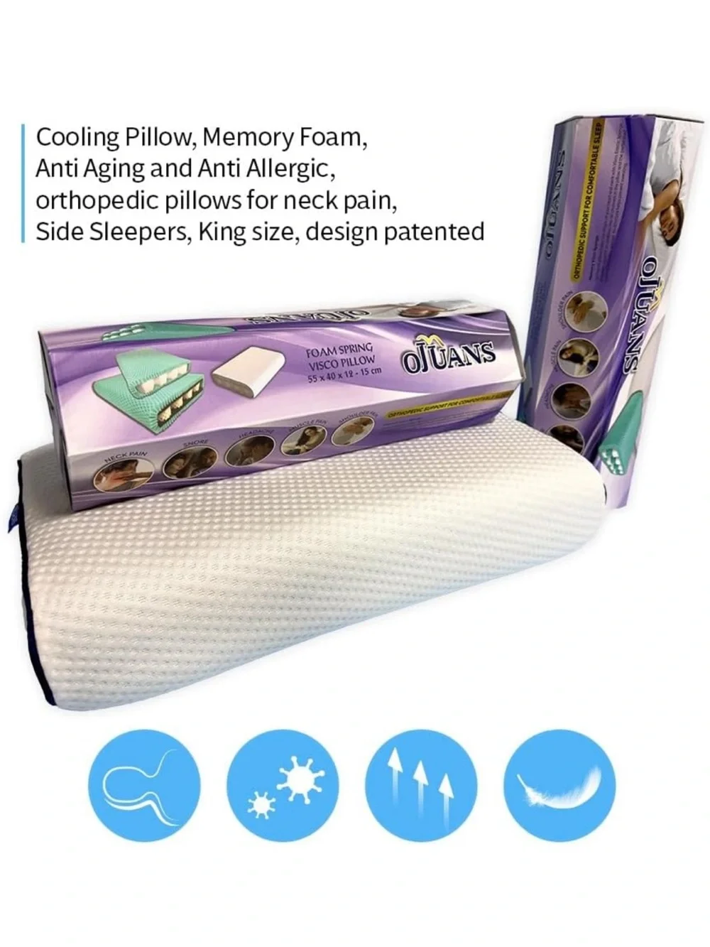 Cooling King Size Pillow Memory Foam Spring Anti Aging Anti Allergic Orthopedic